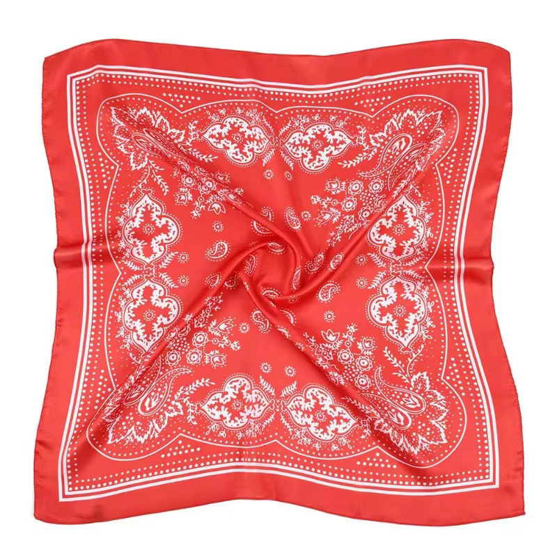 Femmes écharpe 70 cm noir Hip Hop Bandana foulard Paisley imprimé Hijab chapeaux poignet bandeau carré foulards imprimer mouchoir
