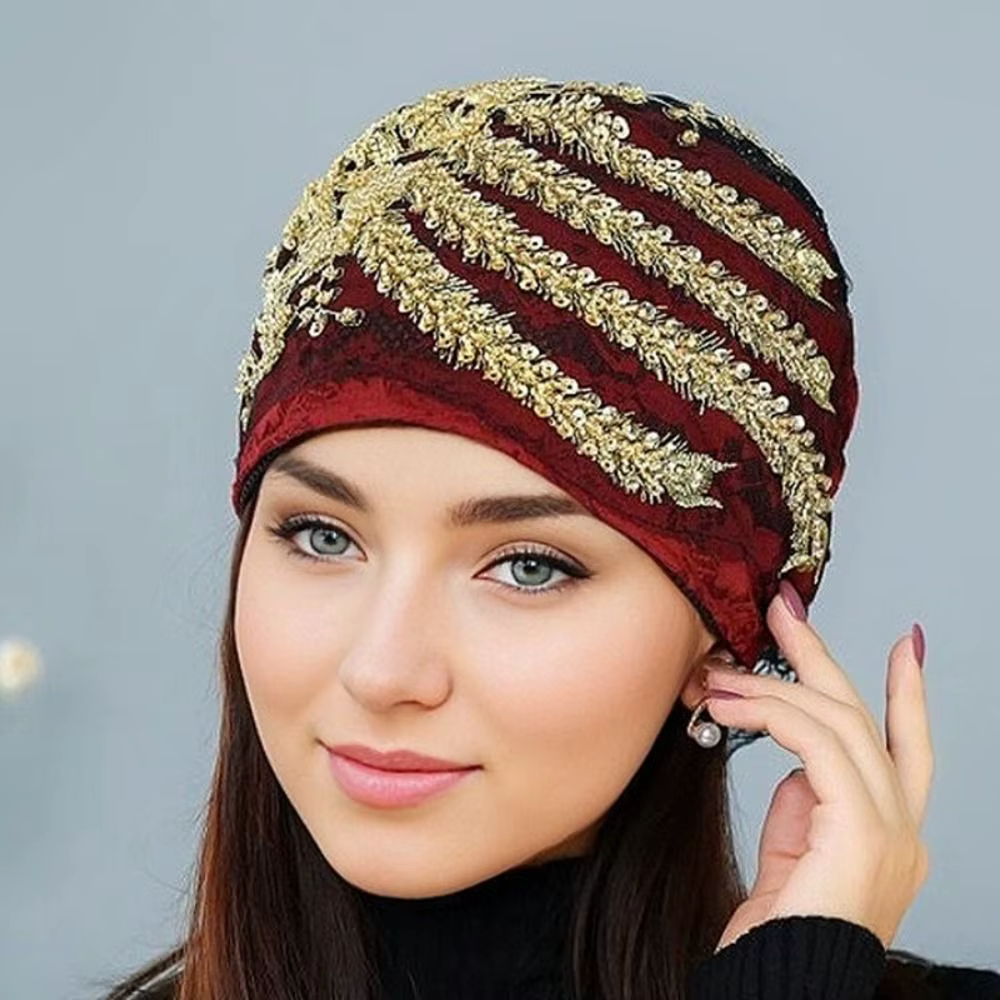 Foulard de tête en dentelle