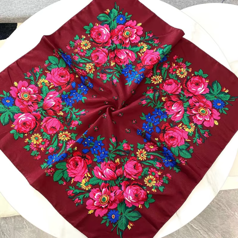 Double sergé populaire confortable valeur vente chaude foulard en soie 70 cm coton carré loisirs châle écharpe pour