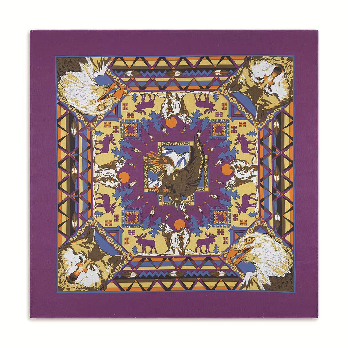 Cheval aigle imprimer haute qualité Hip Hop coton carré écharpe hommes Bandana