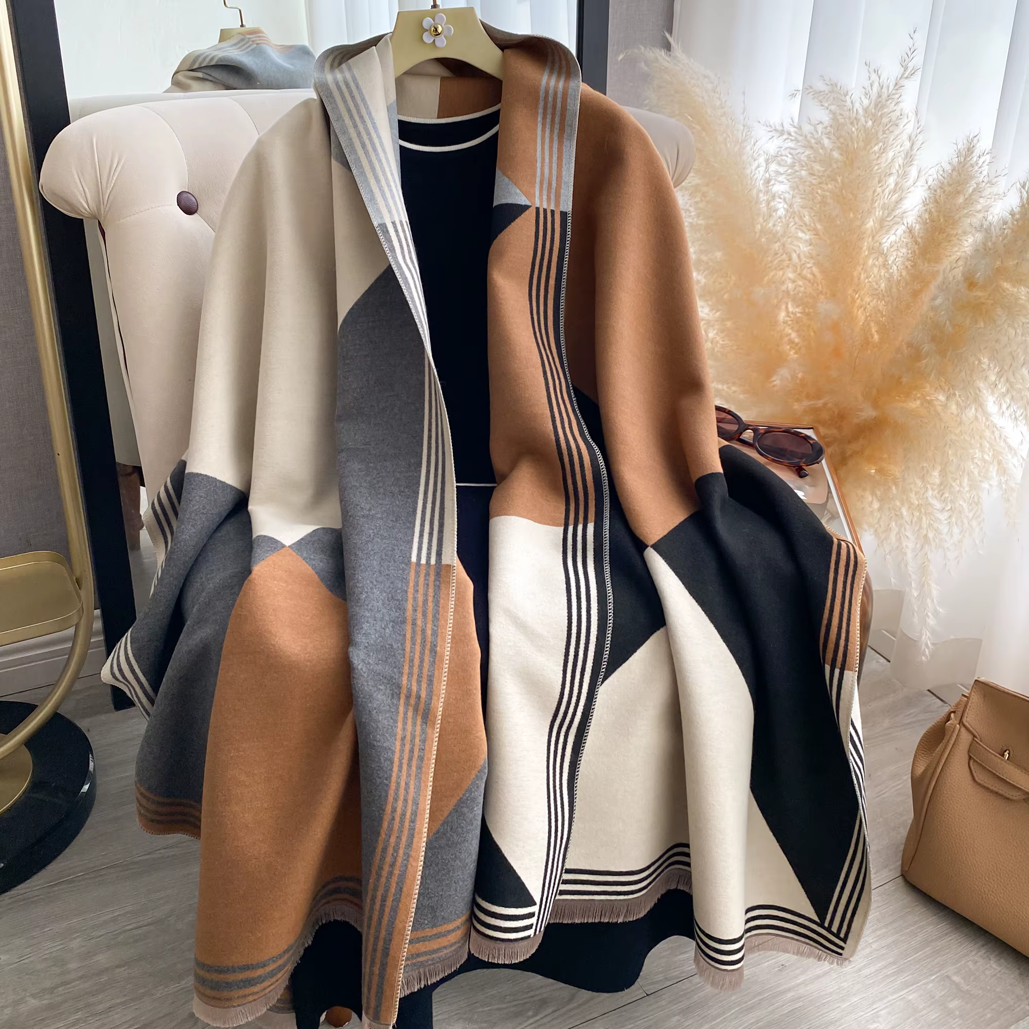 2025 luxe hiver cachemire écharpe femmes nouveau Design chaud Pashmina couverture Poncho foulards femme imprimé châle épais Foulard Bufanda