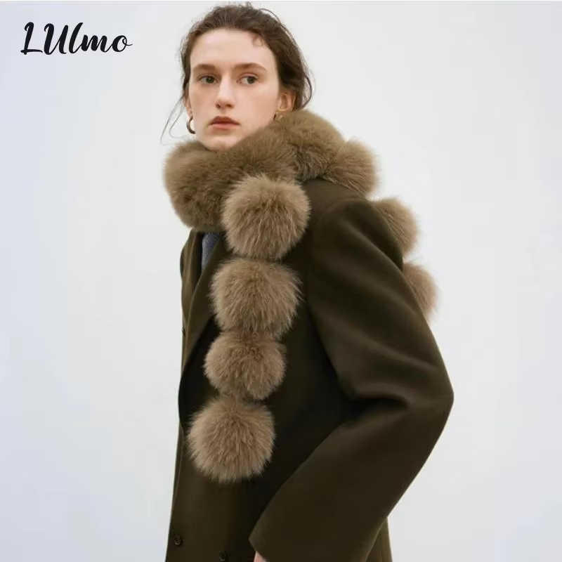 Longue fausse fourrure de renard écharpe femmes hiver chaud doux