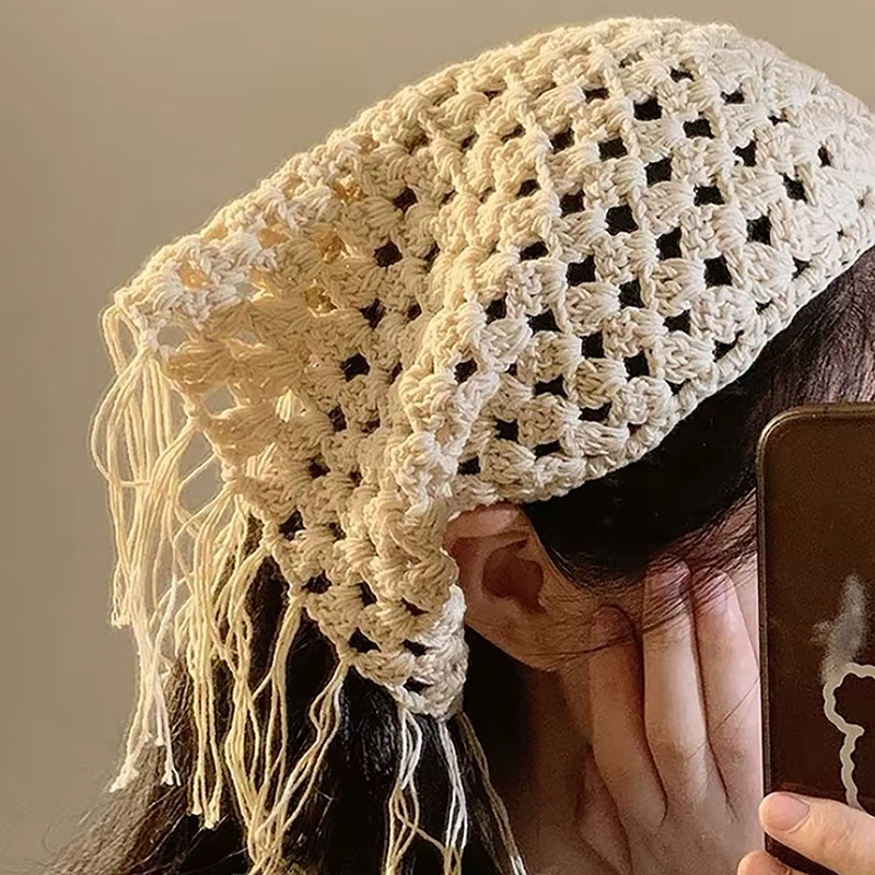 Écharpe triangulaire à franges Y2K pour femmes