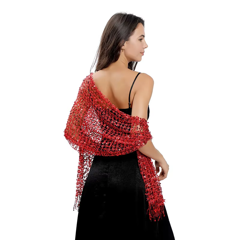 Écharpe à Paillettes Vintage pour Femme