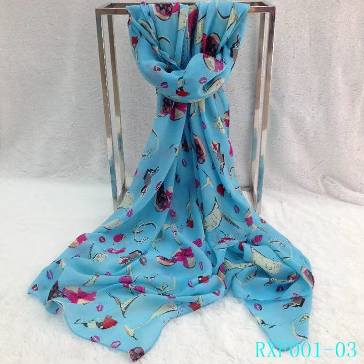 Écharpe en mousseline de soie pour femmes, nouvelle mode, imprimé lèvres, châle, style à la mode, grande taille 140x150cm