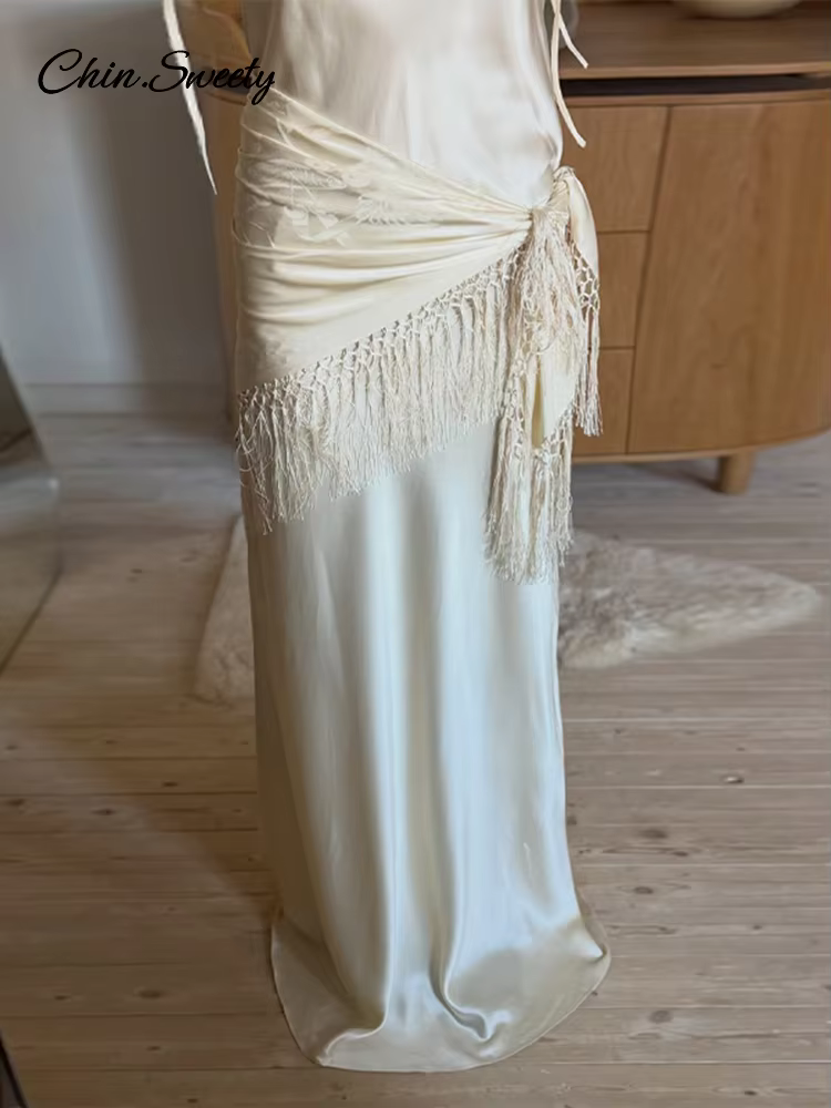 Élégant châle jacquard à franges pour femme