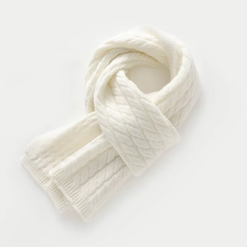 Écharpe courte à fleurs torsadées pour femme, 100% cachemire, classique, chaud, dames, adultes, cadeau de Noël, nouvel an, hiver