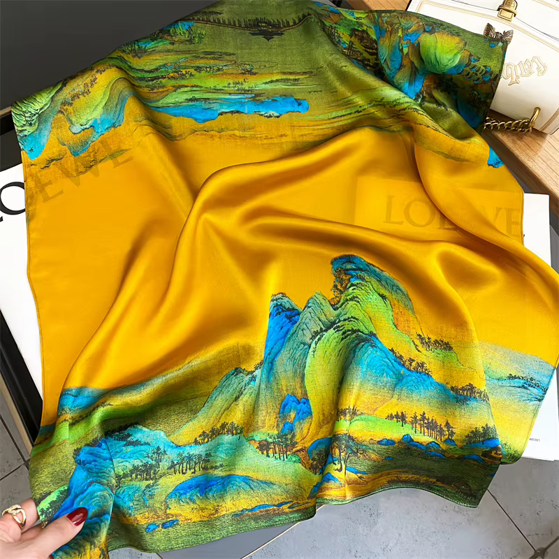 100% Foulard en soie véritable nouveau 70CM châle naturel enveloppes femmes dames mode foulards