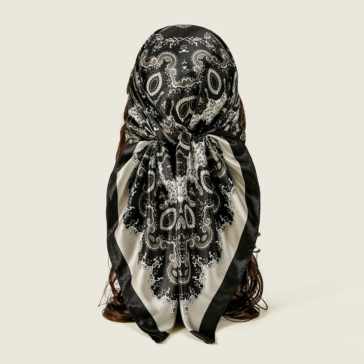 90*90 cm Satin soie carré écharpe femme mode foulard cou tête/cheveux foulards Bandana mouchoir Paisley imprimé