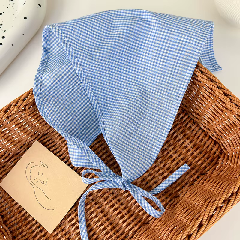 Foulard triangulaire rayé rustique pour femmes et jeunes filles