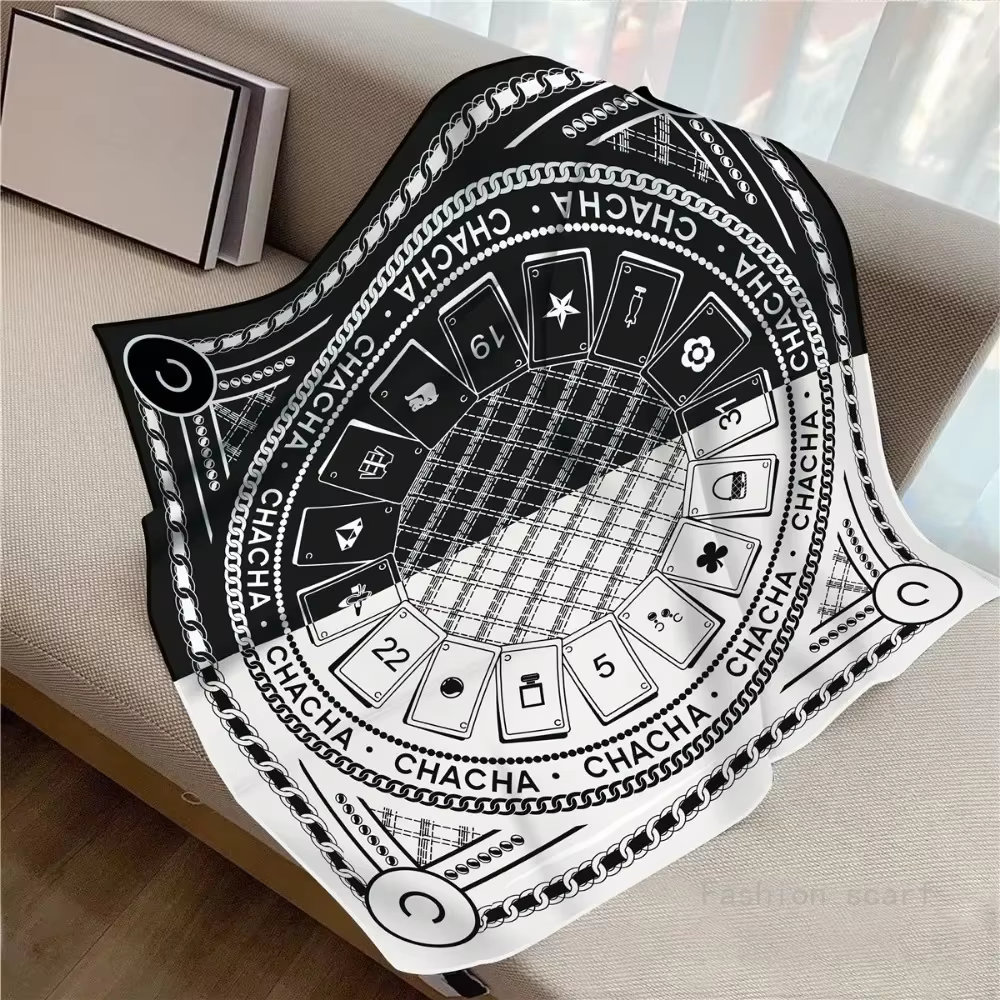 Français 90cm lettre petit C sergé soie femmes crème solaire châle grand carré écharpe foulard en gros foulards