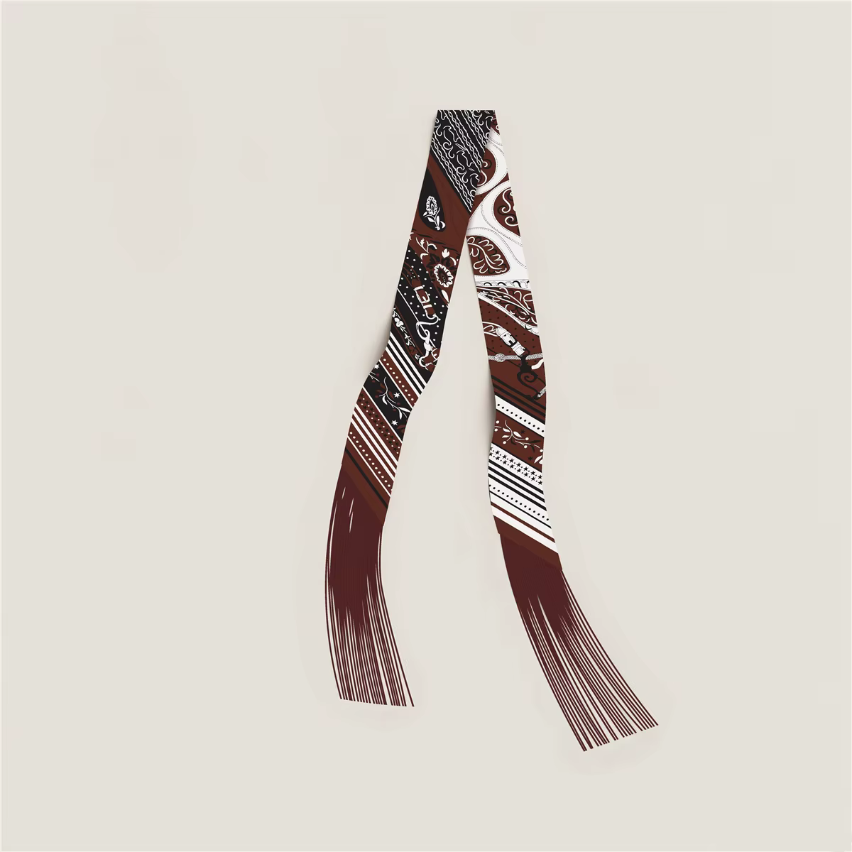 Foulard à pampilles en soie pour femme