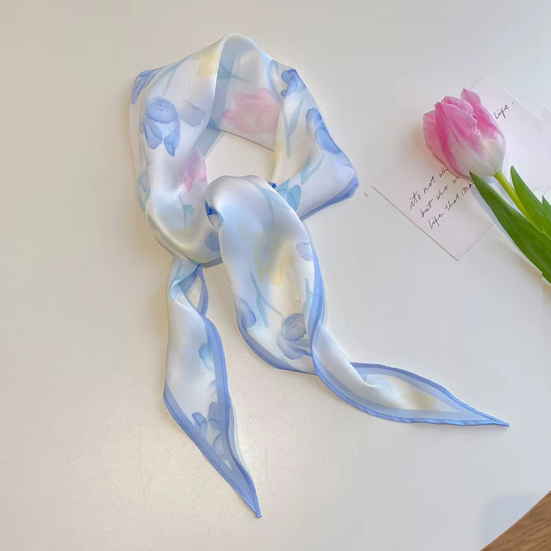 Écharpe à cheveux légère et polyvalente de style français pour femmes