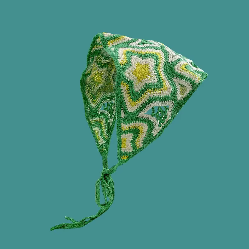 Foulard triangulaire en tricot vintage pour femme