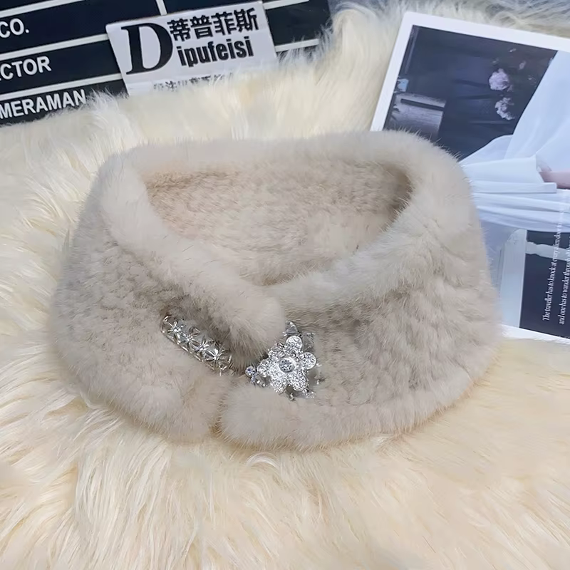 Écharpe en fourrure de vison pour femmes hiver