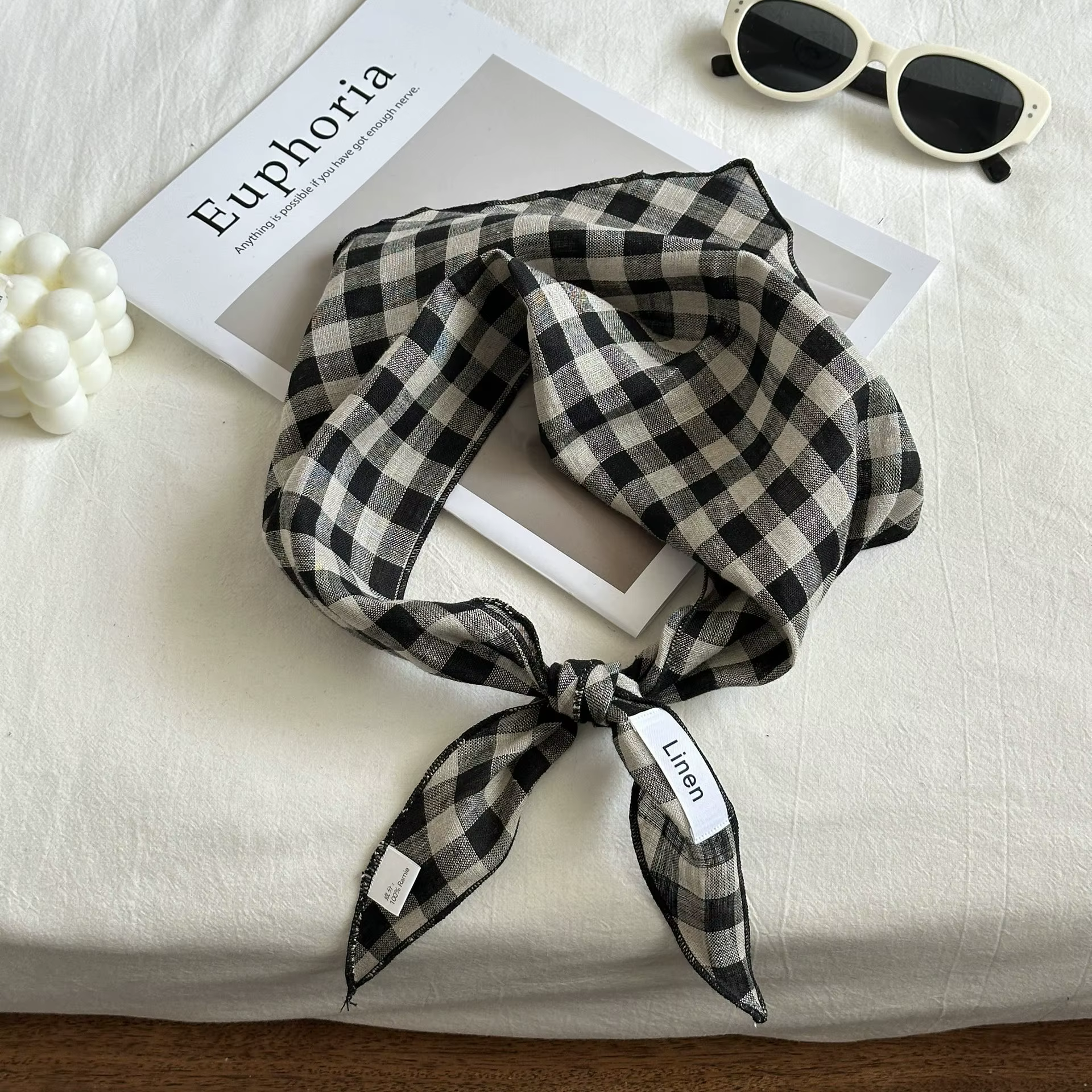 Nouveau foulard en soie uni 100% lin