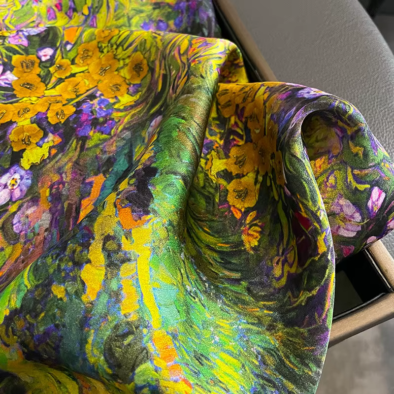 Écharpe à imprimé floral de peinture à l'huile pour femmes