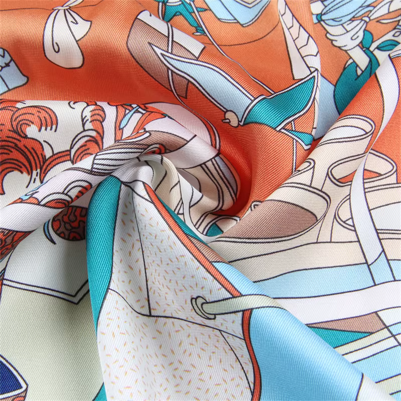 Foulard en soie femmes atelier imprimer foulards carrés tête Echarpes