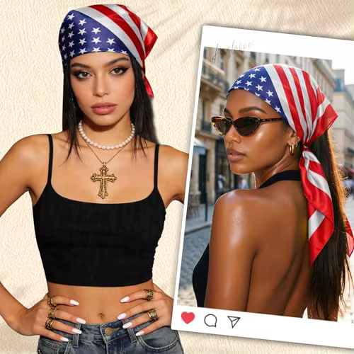 Foulard pour femme - Bandana de cou en soie artificielle tendance