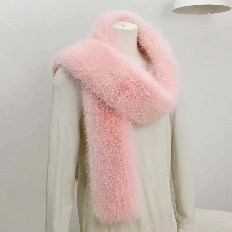 2025 nouveau hiver Imitation vison fourrure écharpes femmes chaud moelleux fausse