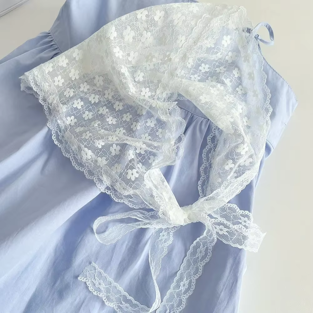 Femmes Style campagnard français dentelle maille Triangle écharpe printemps été Floral cheveux