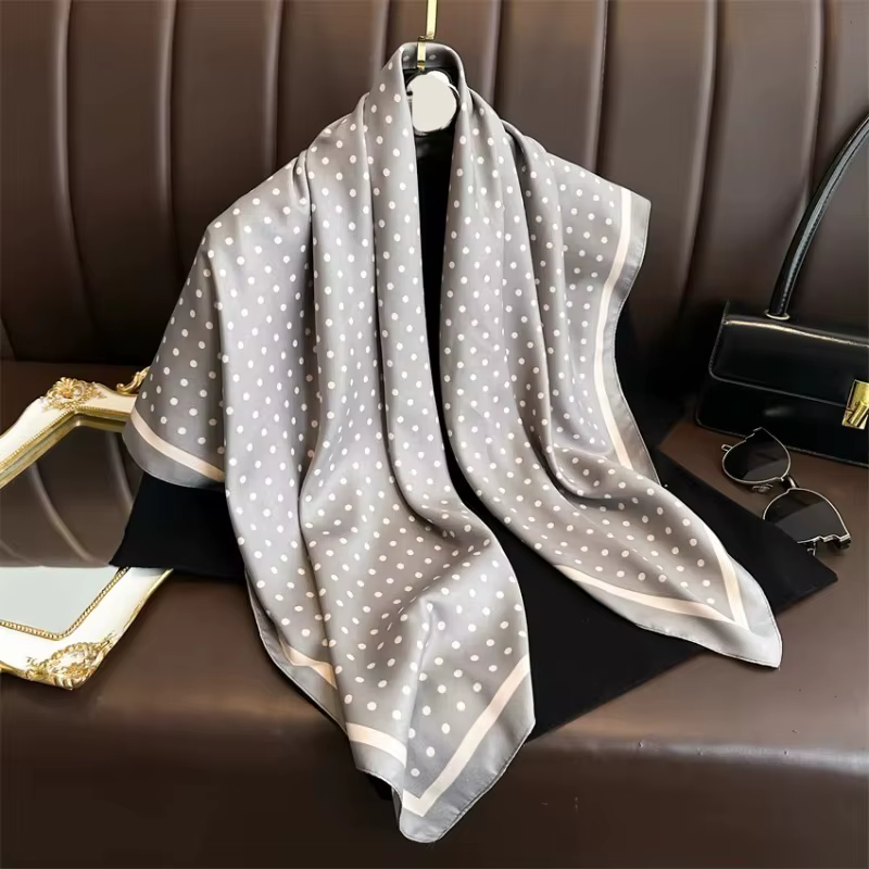 Écharpe à motif de pois de 90cm pour femmes