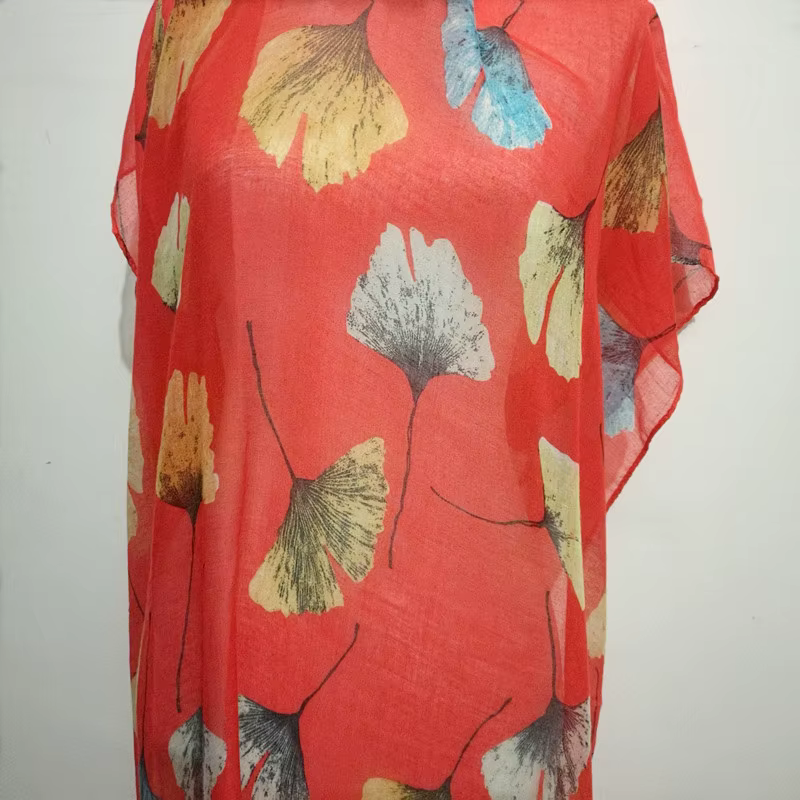 Mode boucle foulards pour femmes Ginkgo Flroal Viscose infini écharpe dame châles enveloppes Pashmina musulman Hijab bufanda
