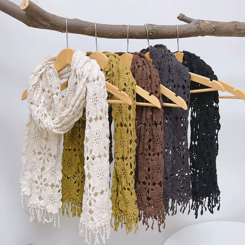 Écharpe en tricot au crochet pour femme