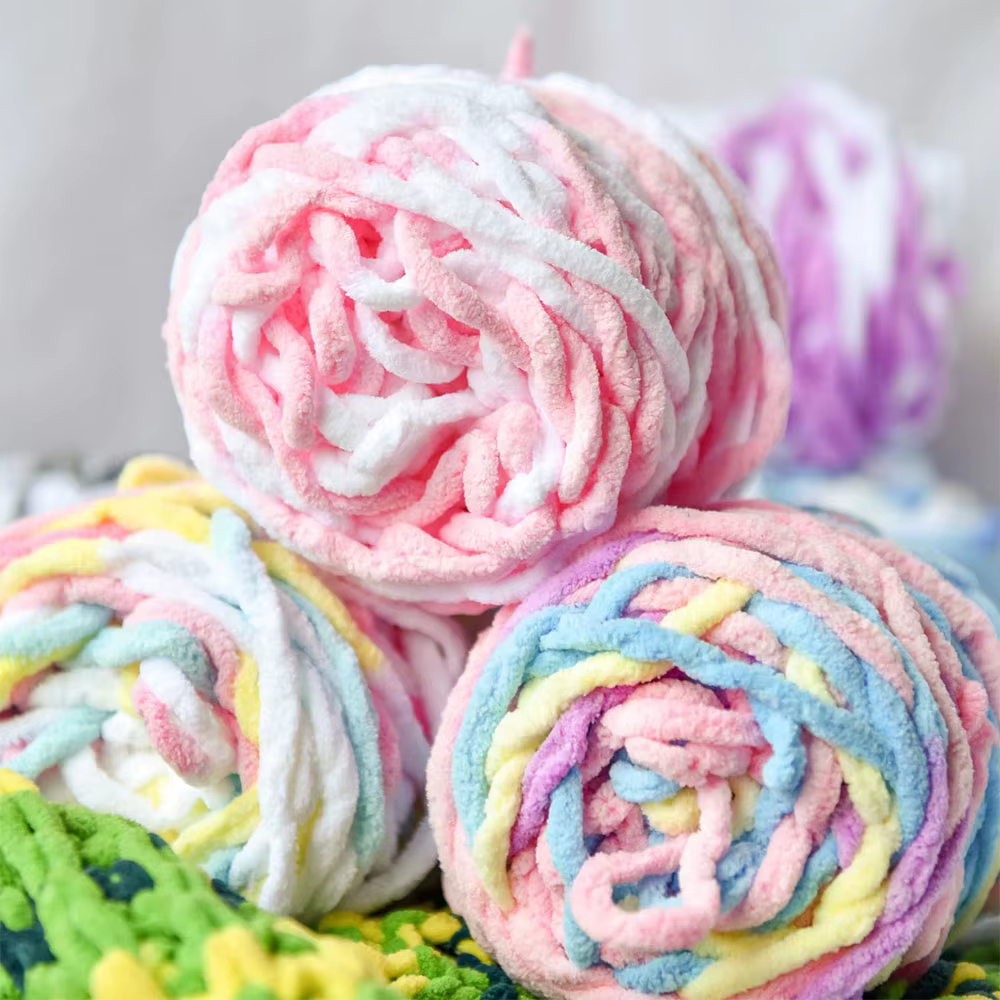 Fil à tricoter épais couleur arc-en-ciel, 1 boule, 7mm, fil à Crochet tricoté à la main pour pull d'hiver, chapeau, gants, projet d'artisanat chaud d'hiver