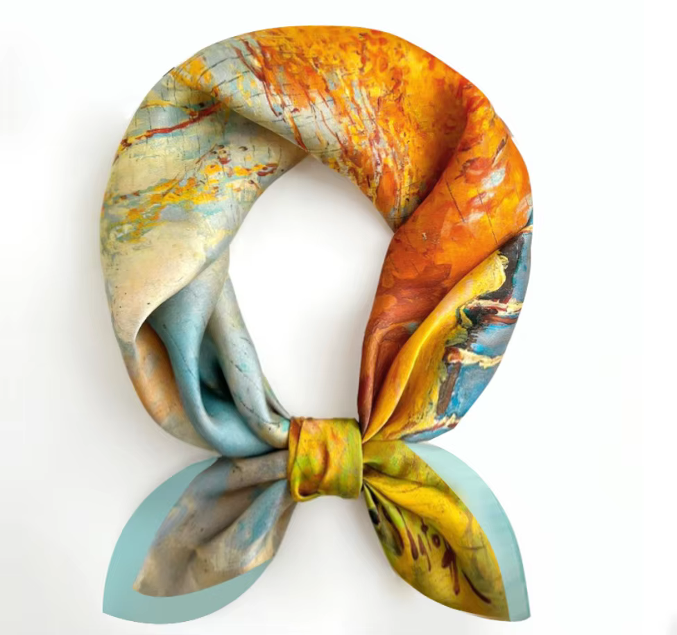 Foulard en soie imprimé pour femmes