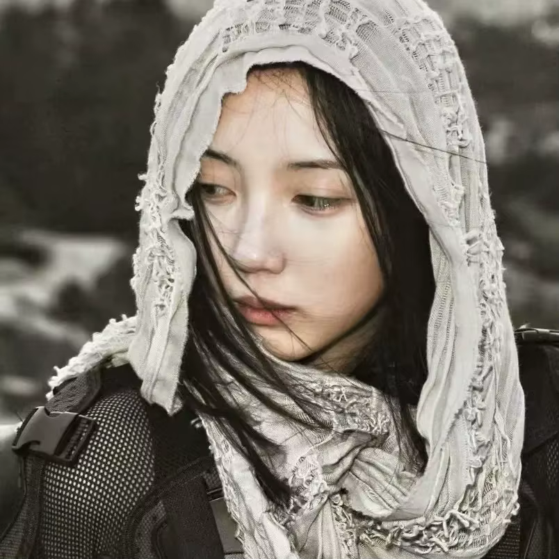Coton et lin lavé Vintage en détresse Hip Hop Punk écharpe hommes femmes en plein air Techwear décontracté Cosplay châle Y2K Accessoires