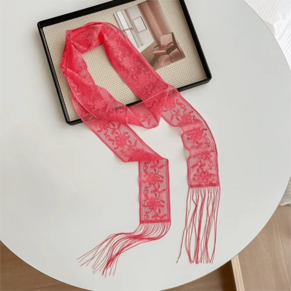 Écharpe tendance à imprimé floral en dentelle