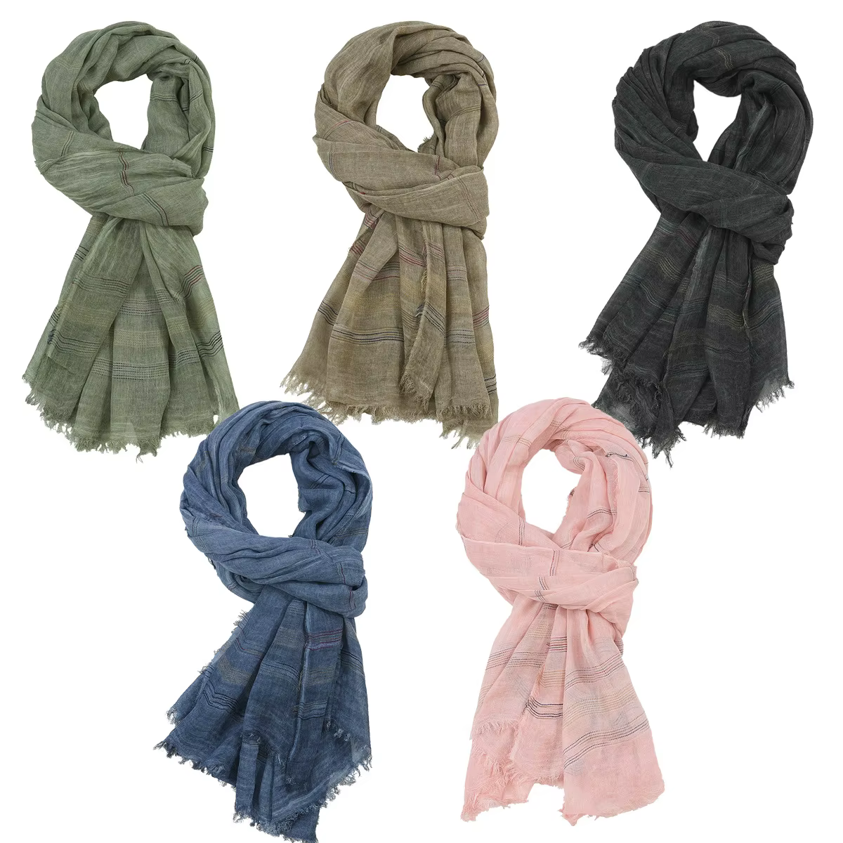 2019 nouveauté unisexe Style hiver écharpe coton et lin couleur unie longues femmes foulards châle mode hommes