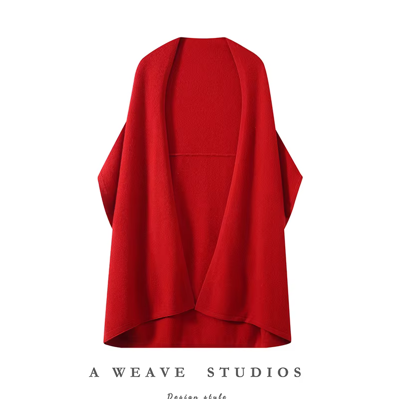 Châle 100% pure laine écharpe nouvelle mode chaude automne et hiver manteau tricoté de style occidental.