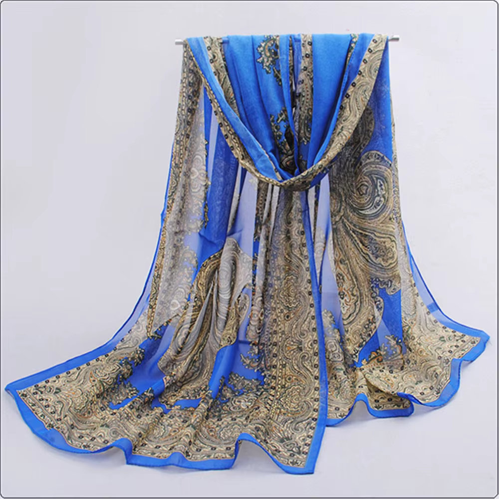Foulard Hijab Musulman en Mousseline de Soie pour Femme