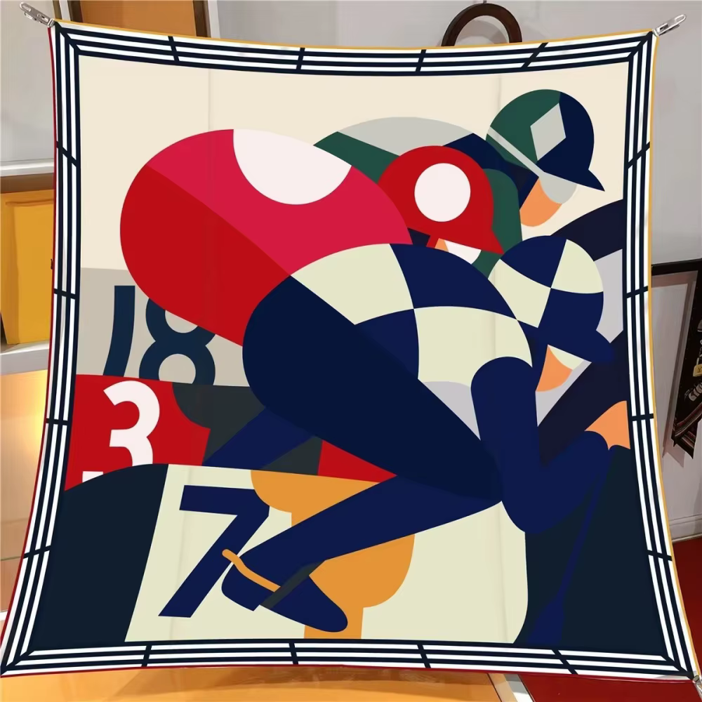 Foulard en soie femmes Sporter imprimer foulards carrés tête Echarpes