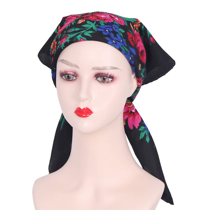 Foulard Carré Rétro à Imprimé Floral pour Femme