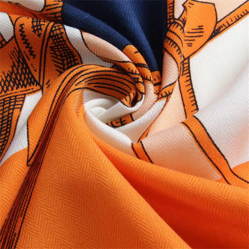POBING foulard en cachemire de soie femmes roulé à la main ceinture de selle imprimer foulards carrés enveloppes