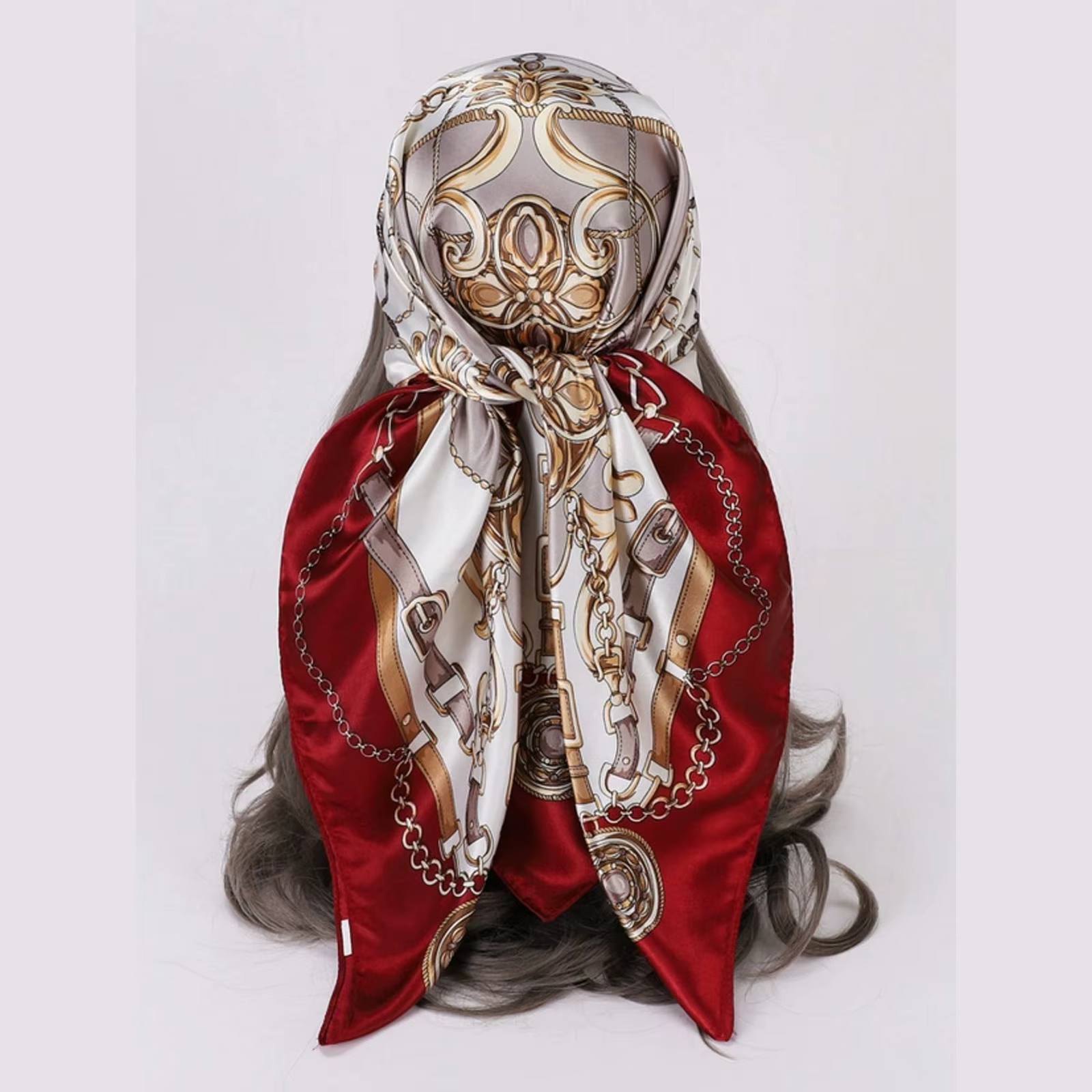 Foulard en soie rose pour cheveux