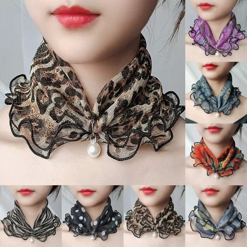 Foulards en satin imprimé pour femmes