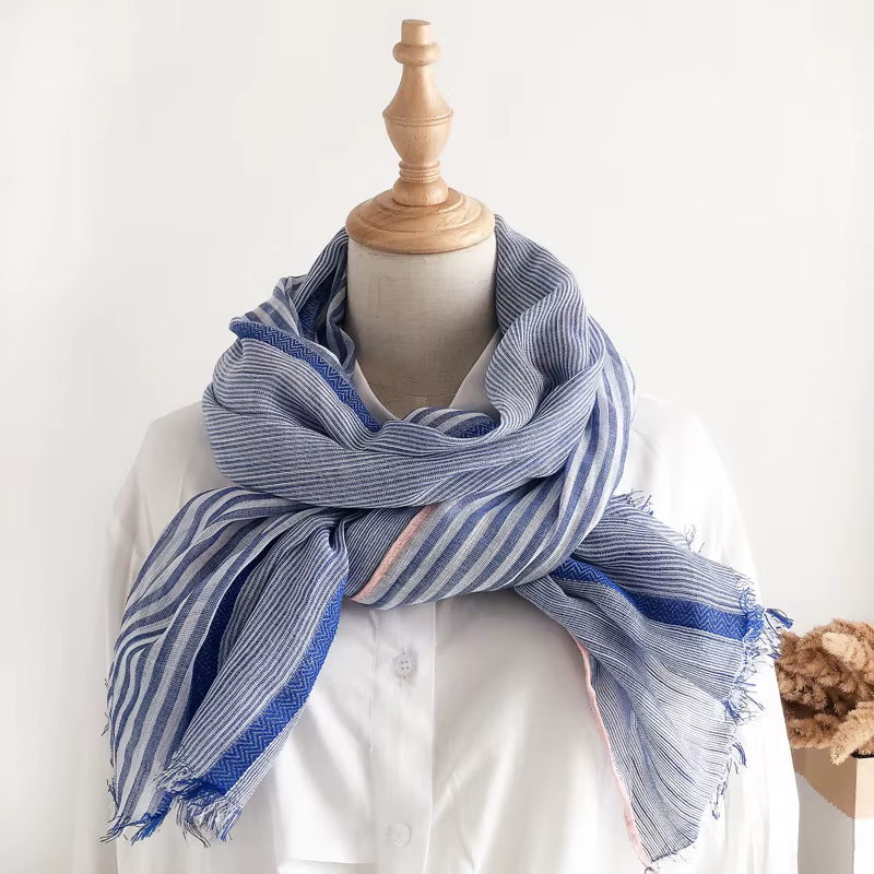 VREOVOR écharpe femme printemps automne mince Mori couleur correspondant châle Version coréenne polyvalent lin littéraire rétro mode
