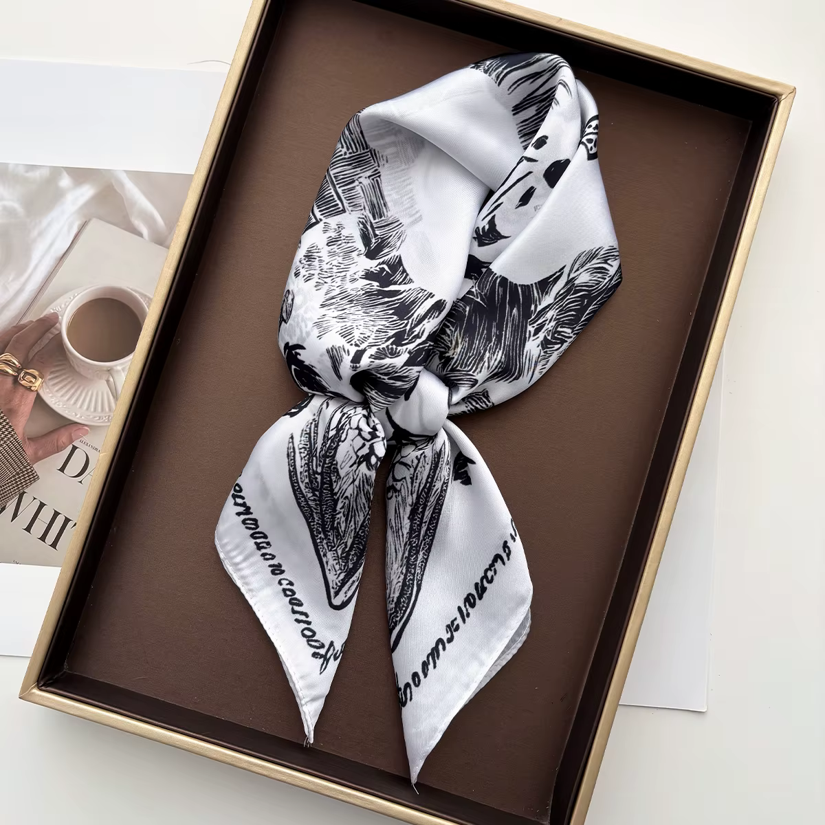 Foulards pour femmes en satin imitation soie