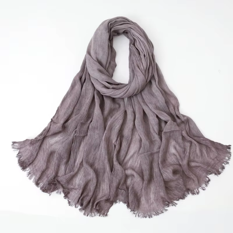 Mode coton lin écharpe froissé conception Hijab moyen-orient