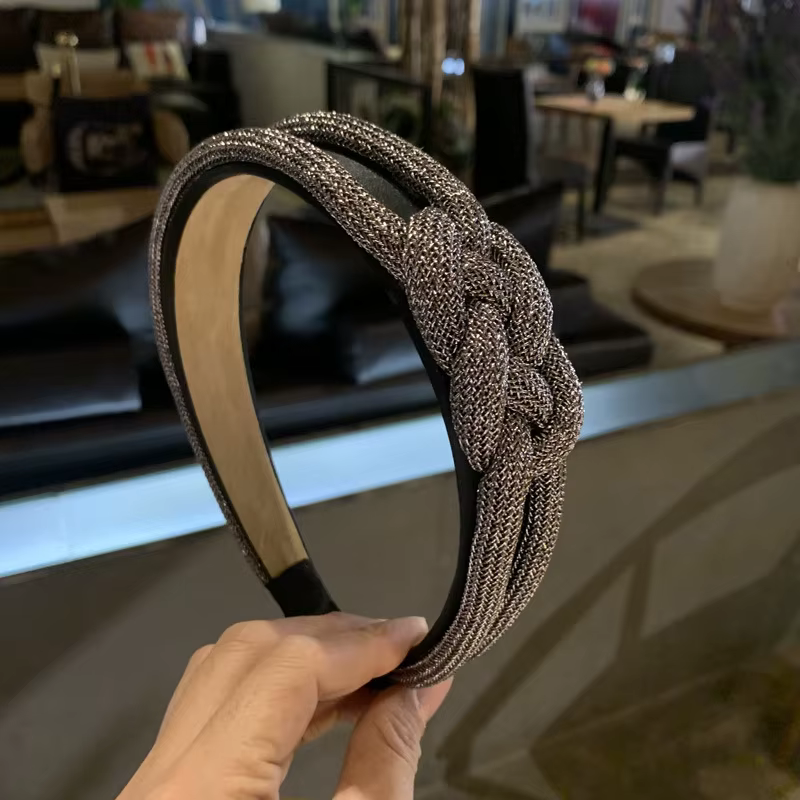 Nouvelle mode métal torsadé tissé bandeau femmes