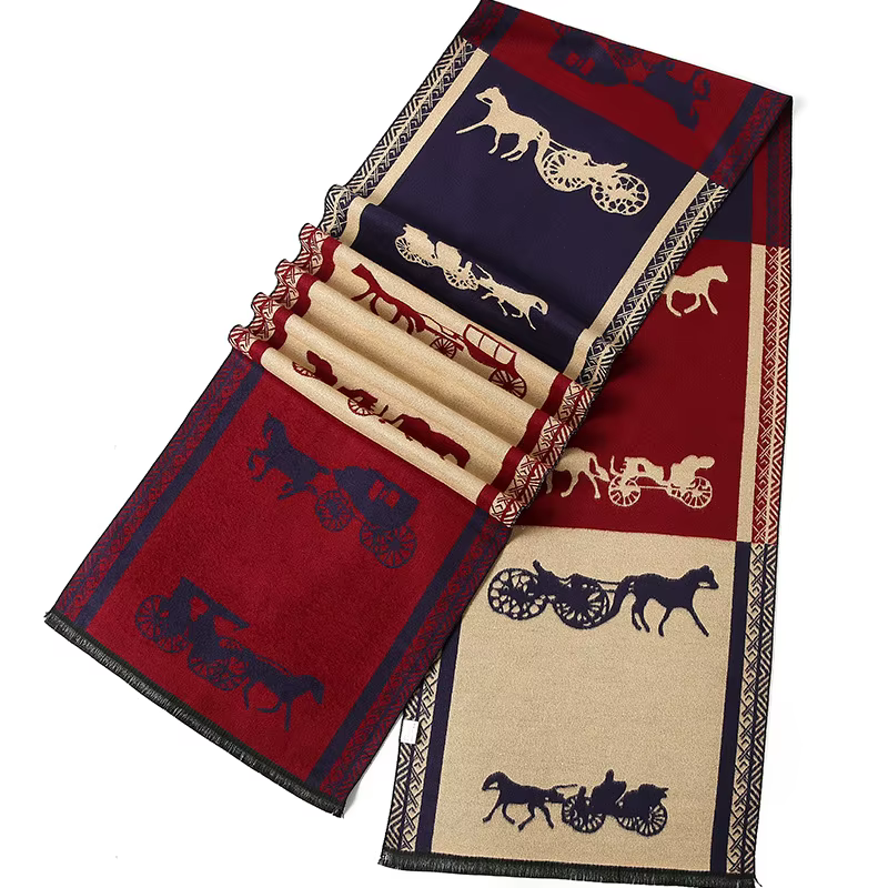 Homme automne hiver motif cheval écharpe de luxe Gentleman cachemire sensation silencieux étudiant printemps