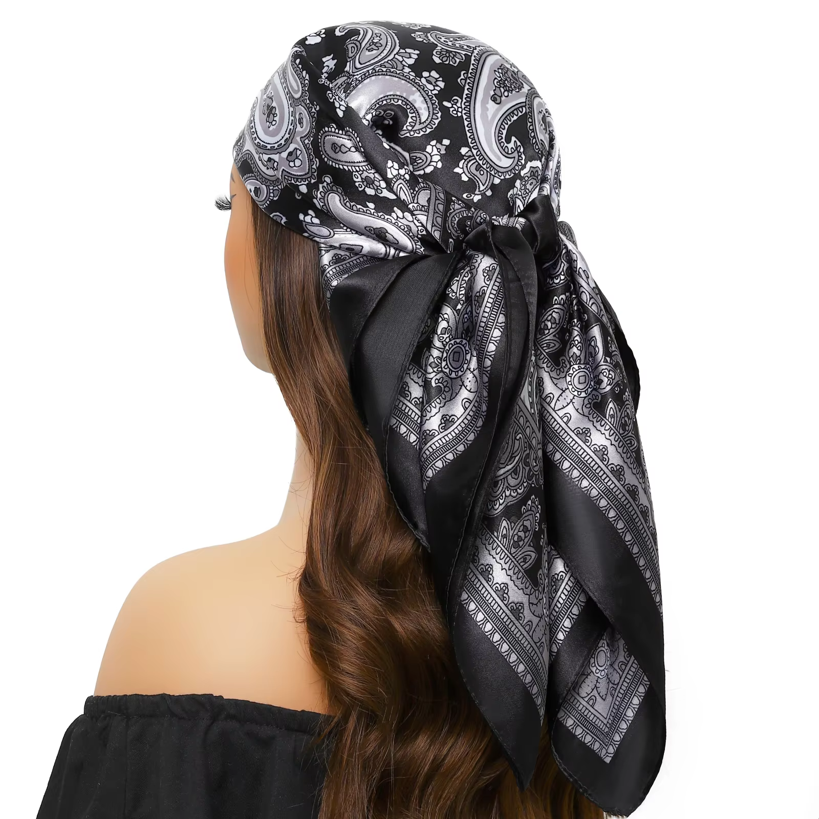 Foulard de tête femmes marque de luxe carré 90*90 cm