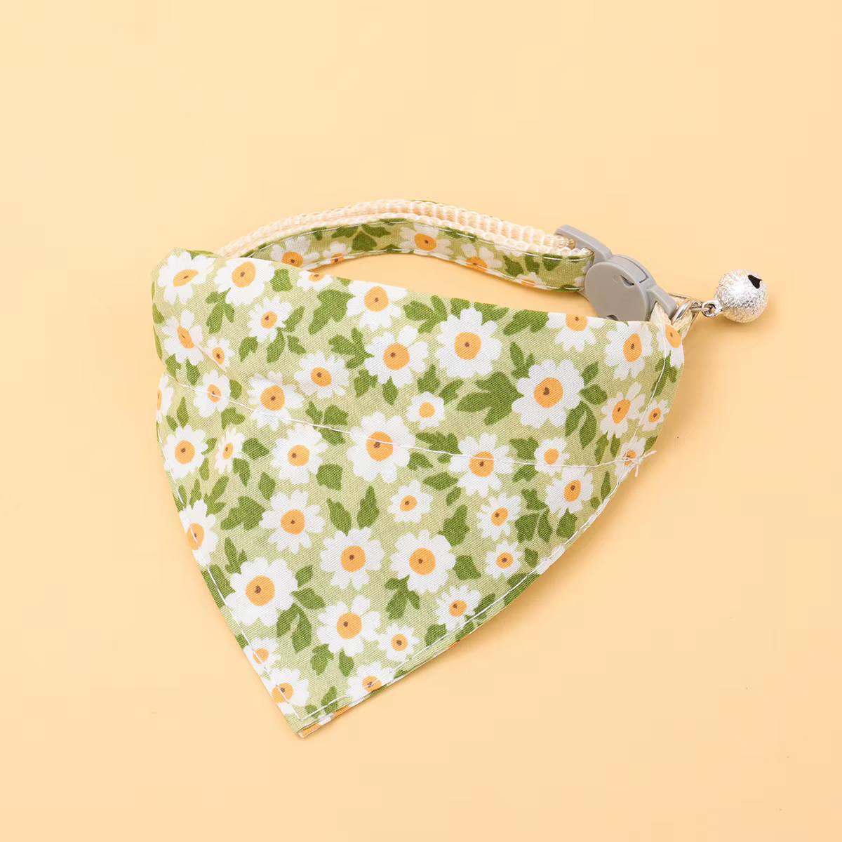 Écharpe triangulaire réglable de style japonais avec motif imprimé clochette