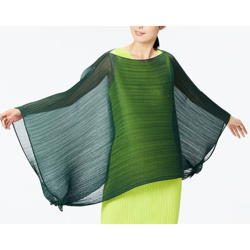 Miyake écharpe plissée femme léger luxe Premium Cape châle longue Section polyvalent ensemble d'écharpe de tête vêtements multiples sweat à capuche 80 cm