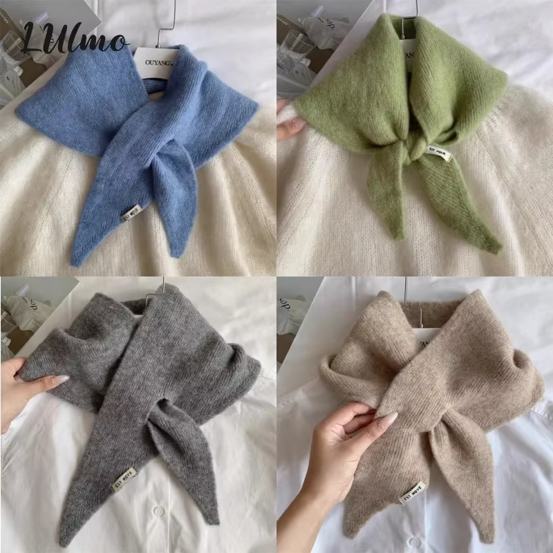 Écharpe triangulaire de couleur unie pour femmes