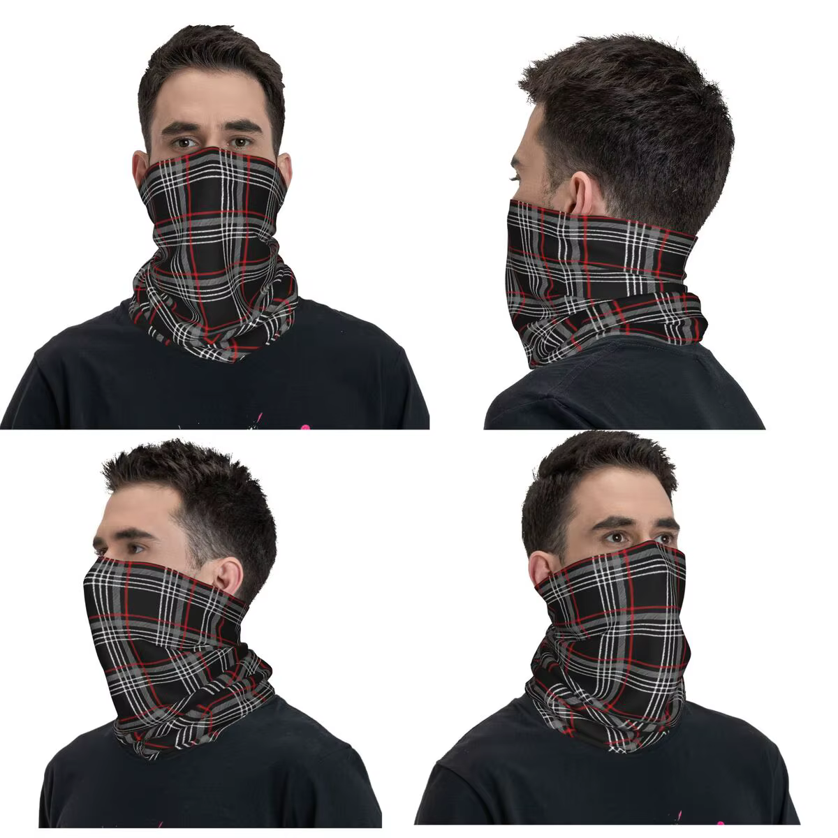 GTI Tartan Bandana cache-cou imprimé écharpe magique multi-usage cagoule randonnée pêche unisexe adulte hiver